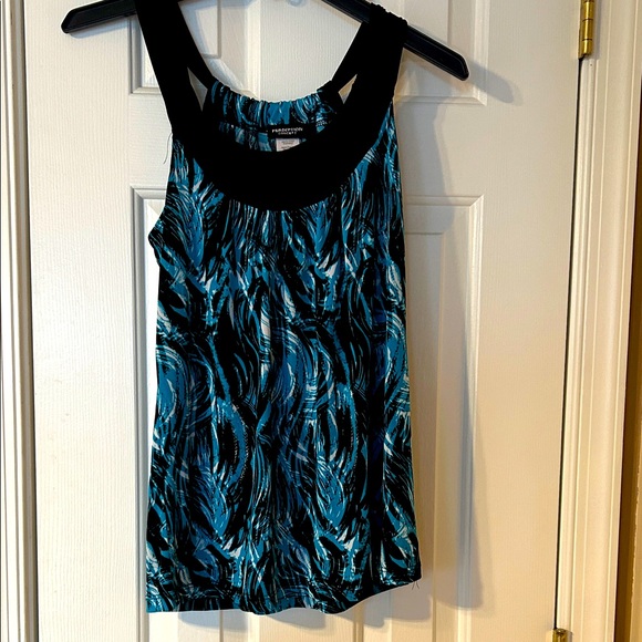 EUC Black and Blue Swirl Tank Top - Picture 1 of 3